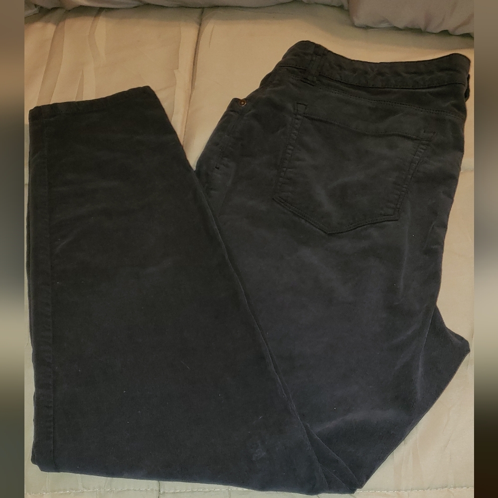 Women's Style & Co Corduroy Pants Sz 14 Charcoal Gray